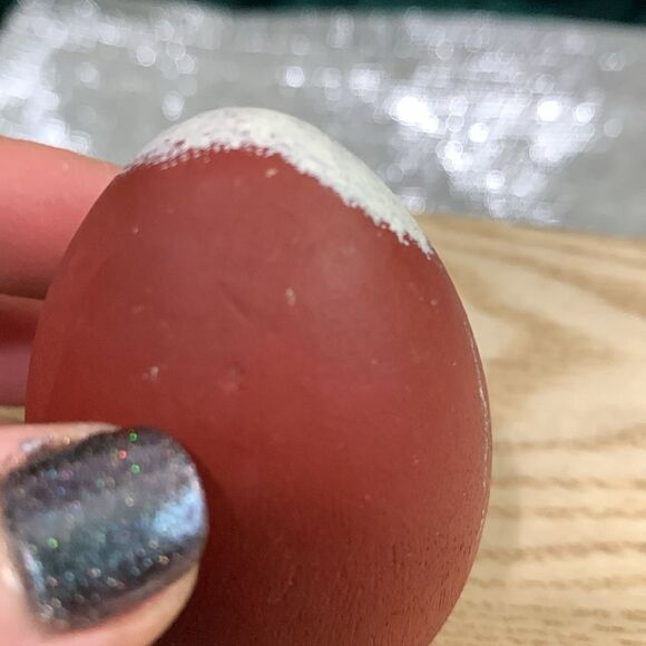 Two Small Vintage Hand Painted Artist Signed Wooden Egg Santa Folk Art Figurines - Picture 8 of 17